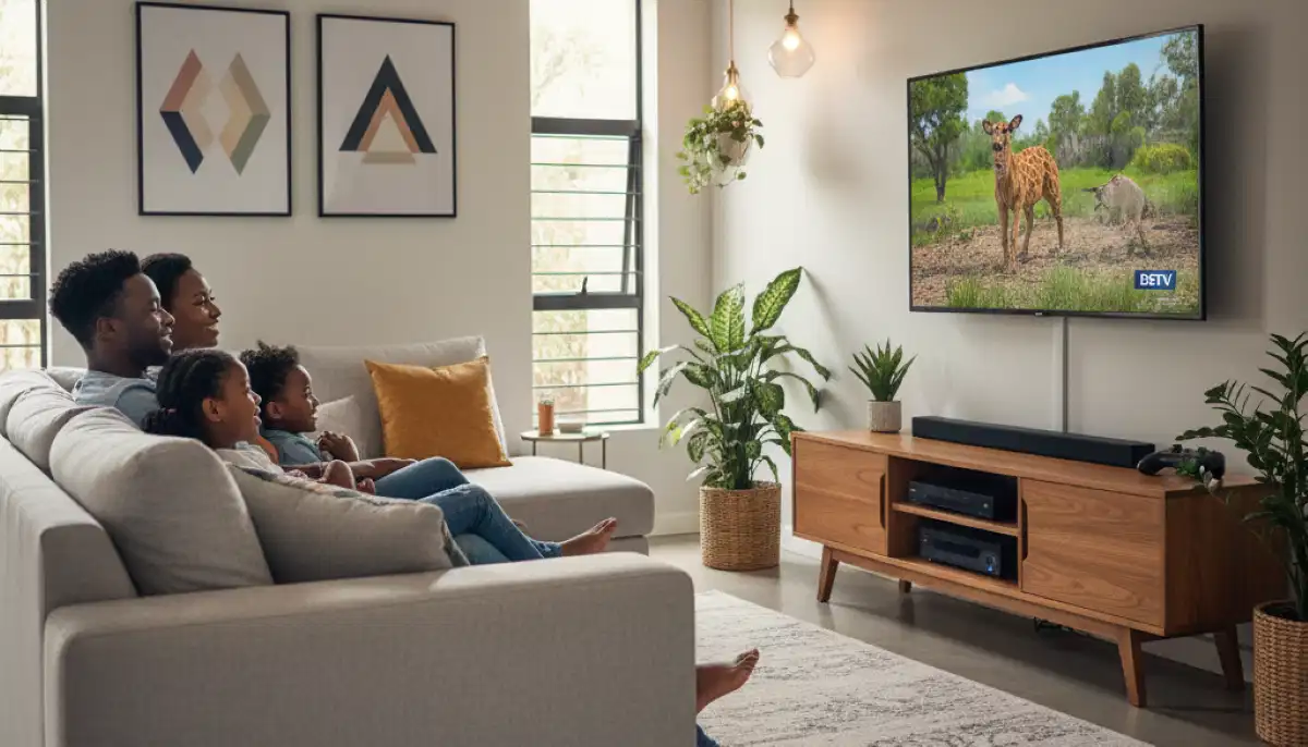 South African family enjoying entertainment in their Centurion living room