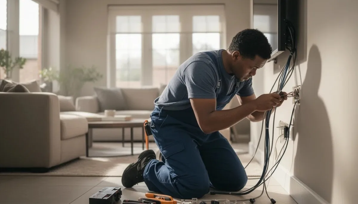 Professional HDMI extension installation with concealed cabling in Centurion