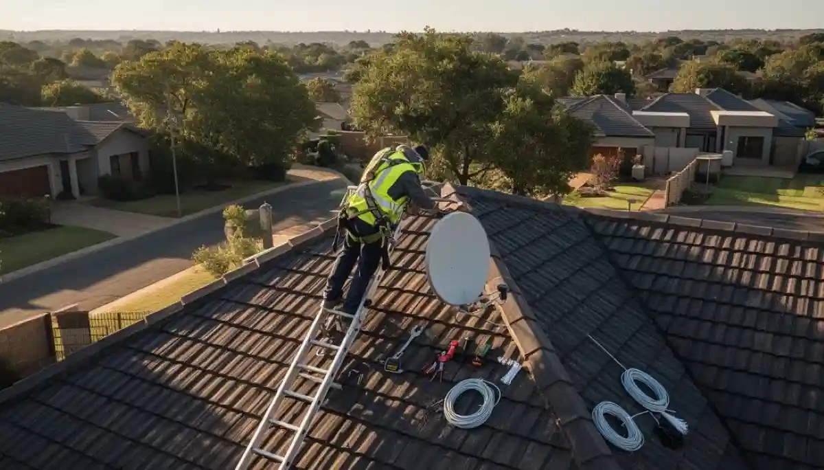 Professional installation work at height in Centurion