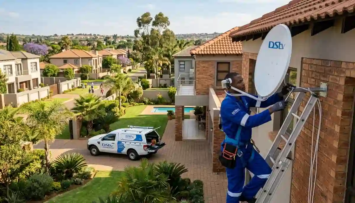 Residential satellite dish installation in Centurion